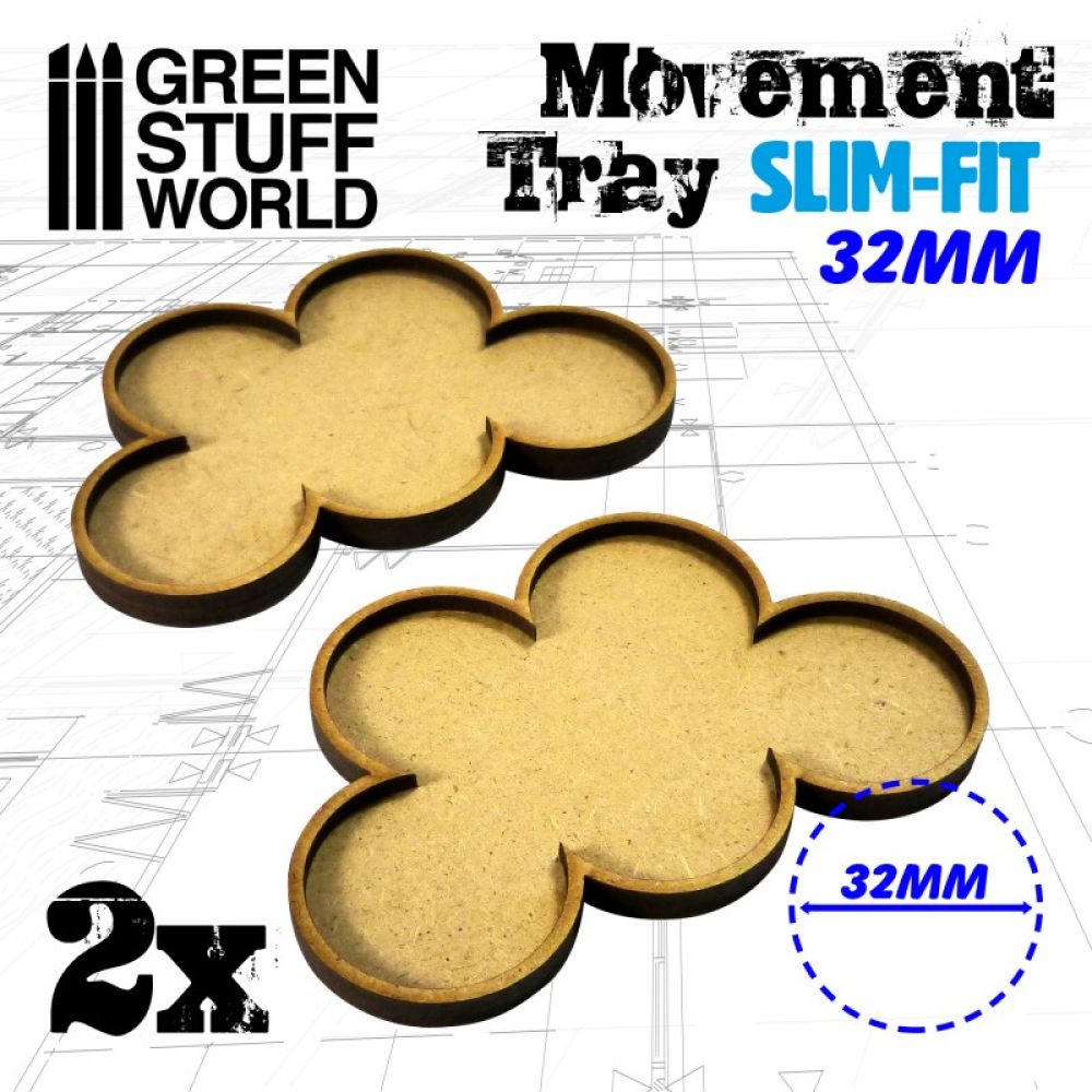 Plateaux de Mouvement MDF 32mm x 5 - Skirmish