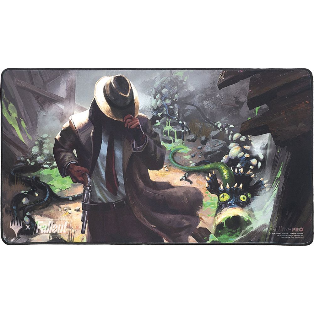MTG : Fallout Black Stitched Playmat Mysterious Stranger