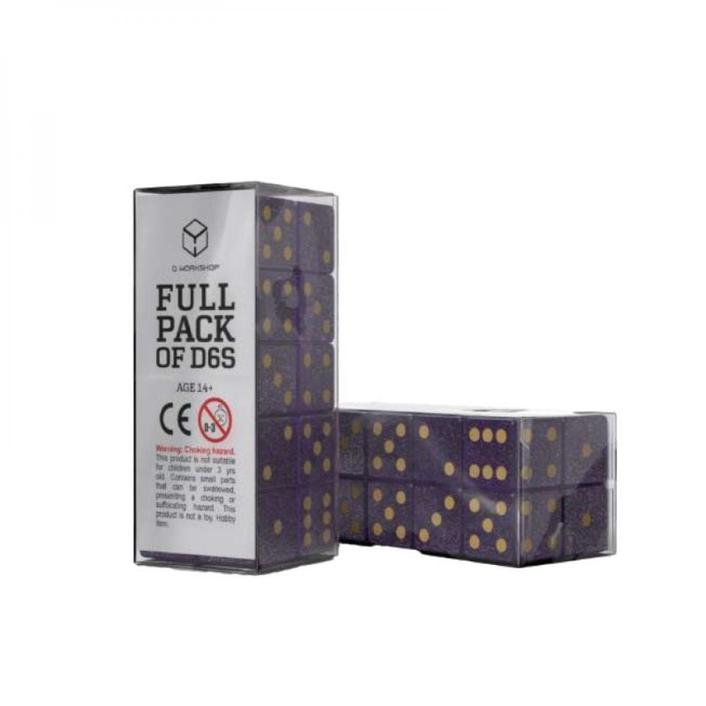 Pack de D6 - Violet Scintillant & Or