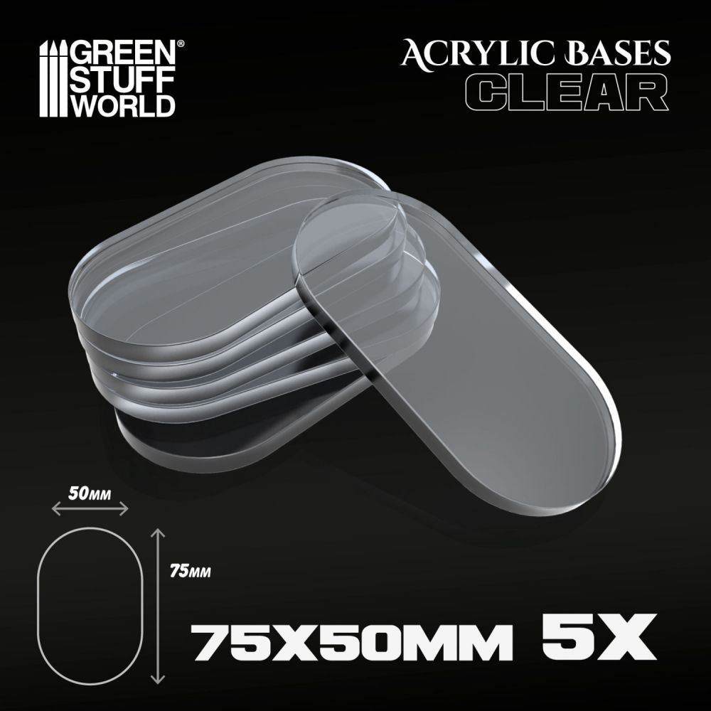 Socles Acryliques OVALES 75x50mm Transparent