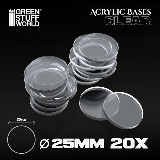 Socles Acryliques ROND 25 mm Transparent