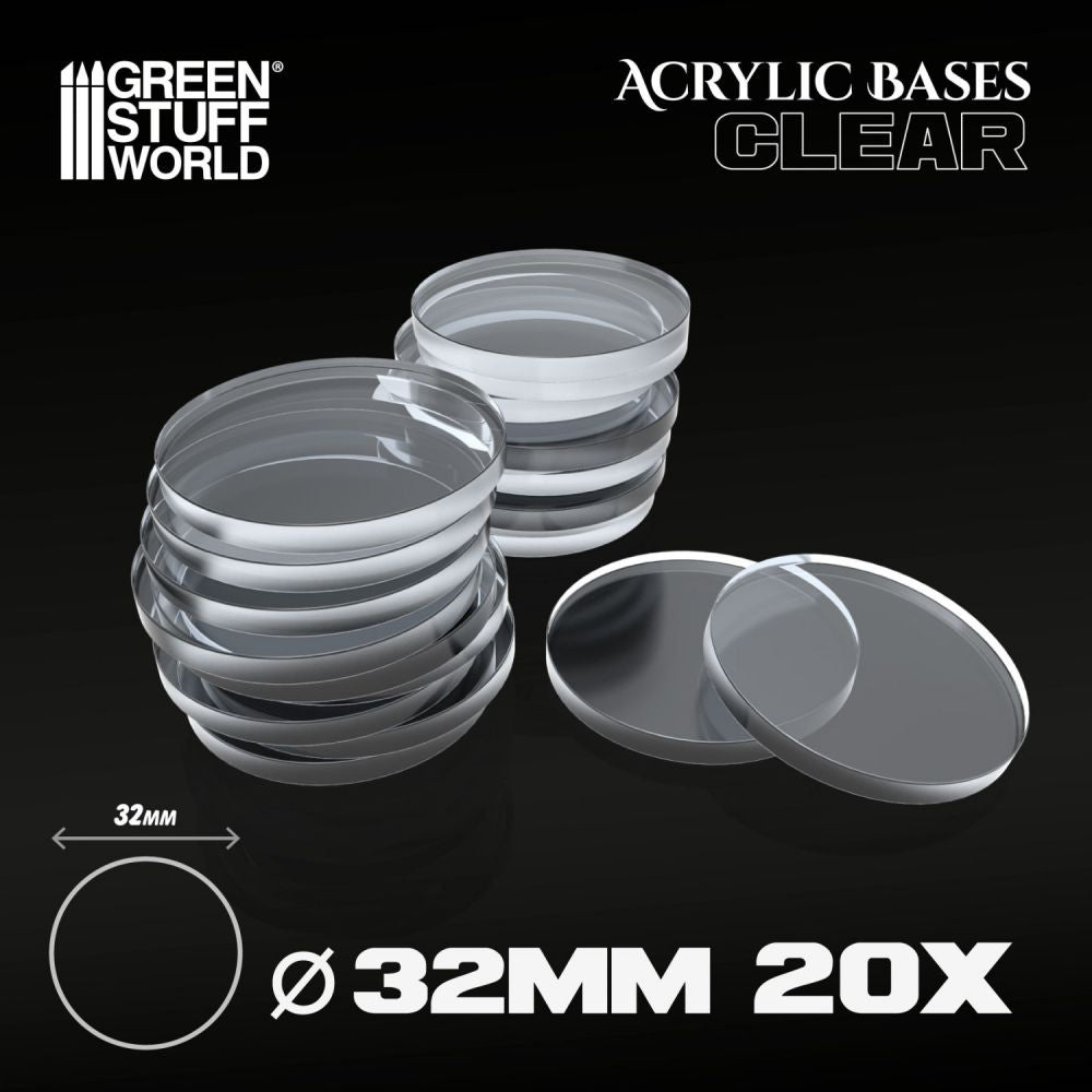 Socles Acryliques ROND 32 mm Transparent