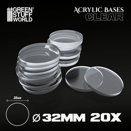 Socles Acryliques ROND 32 mm Transparent