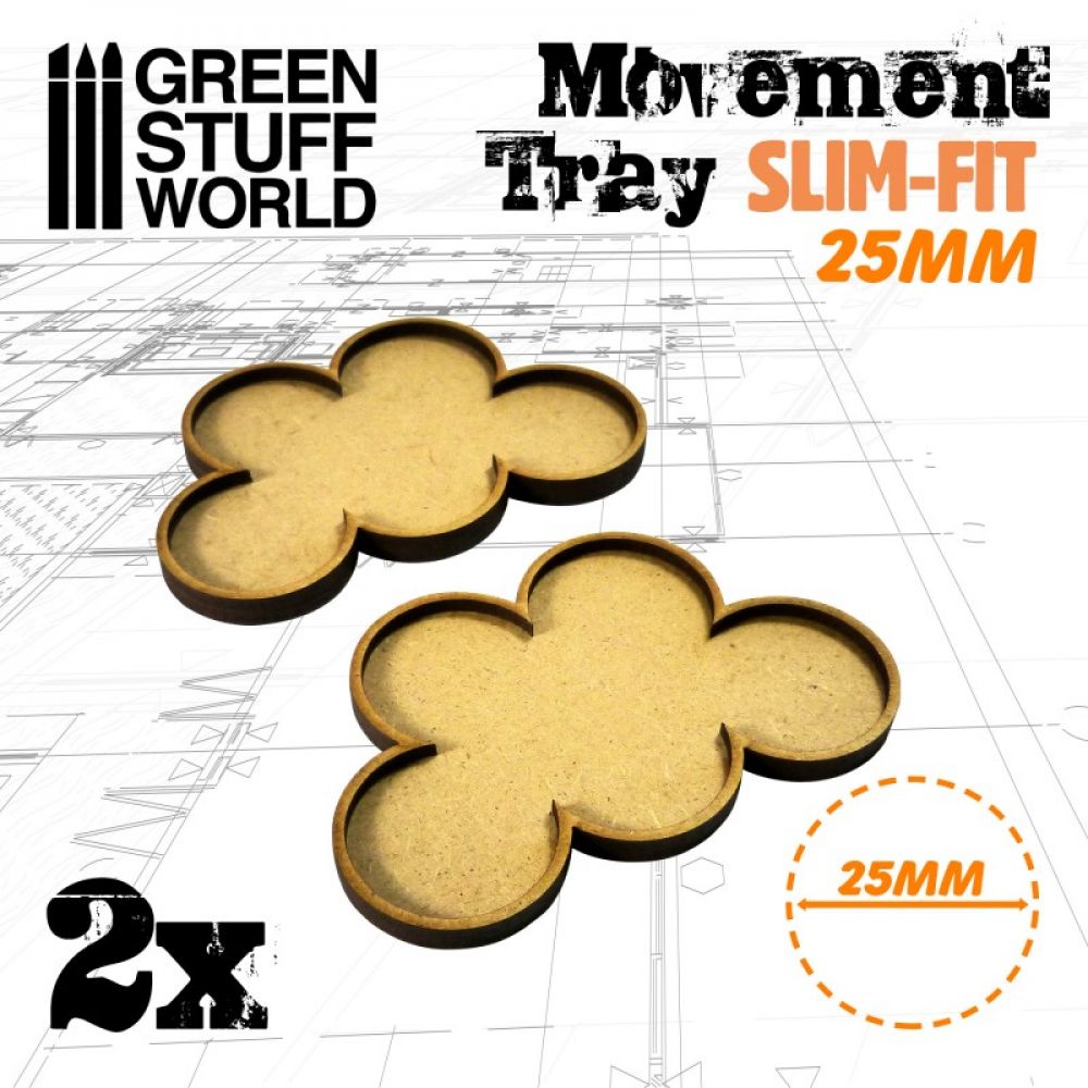 Plateaux de Mouvement MDF 25mm x 5 - Skirmish