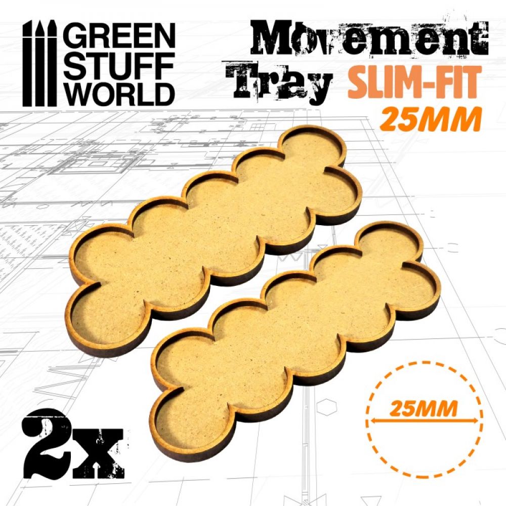 Plateaux de Mouvement MDF 25mm x 10 - Skirmish