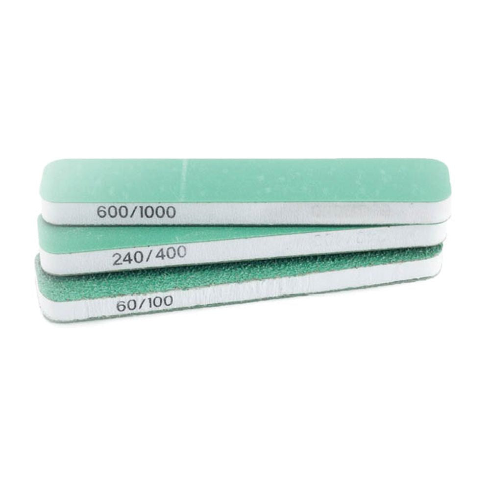 T04001- 3 blocs de ponçage 90x19x6mm double face & double grain