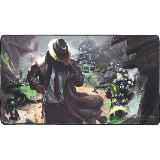 MTG : Fallout Black Stitched Playmat Mysterious Stranger