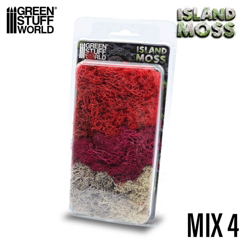 Mousse d'Islande - Mélange Rouge Fuchsia et Gris