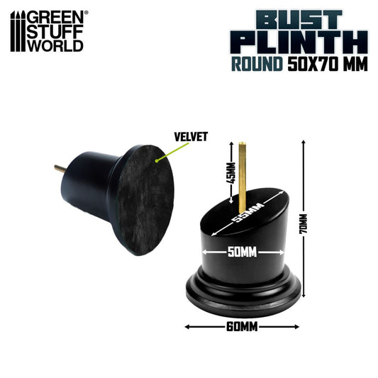 Socle Rond Bustes 5x5 cm Noir