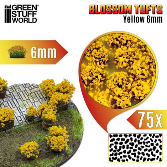 Soclages: Touffes de Fleurs - 6mm - Tufts - Fleurs Jaunes