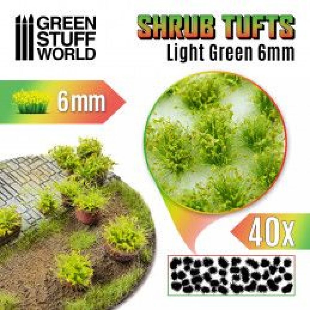 Soclages: TOUFFES DE FLEURS 6mm AUTO ADHESIF VERT CLAIR