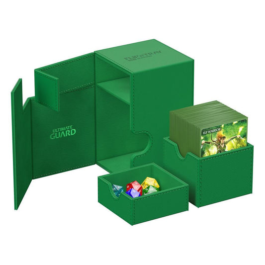 Deck Box Ultimate Guard Flip`n`Tray 100+ XenoSkin Monocolor Vert