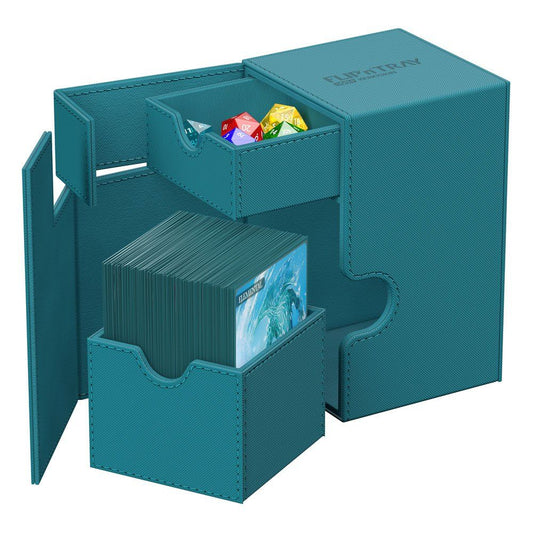 Deck Box Ultimate Guard Flip`n`Tray 100+ XenoSkin Monocolor Bleu Pétrole