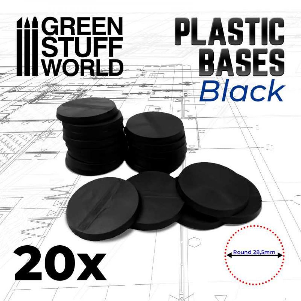 Socles Plastiques ROND 28,5mm Noir